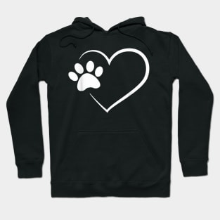 Dog Paw Heart - Dog Lover Gift for Dog Moms Hoodie